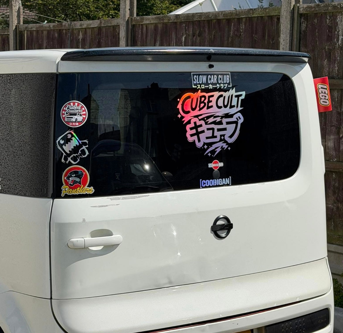 Rear Window Vinyl CubeCult logo Boom!